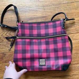 Dooney & Bourke Red and Black Plaid Crossbody Bag